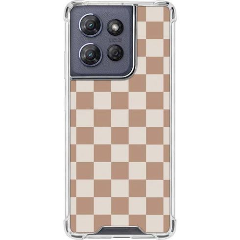 Neutral Checkered Moto G Power 5G (2025) Clear Case
